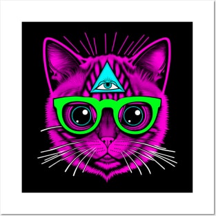 Shaman Kitty Pink Illuminati Posters and Art